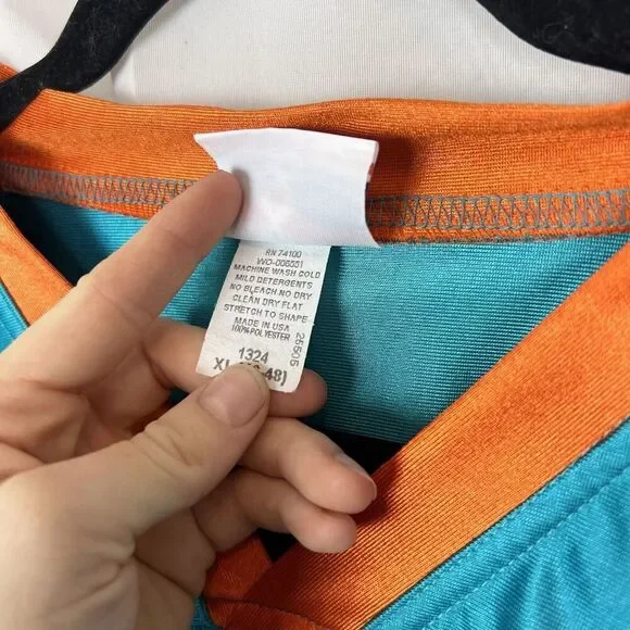 Vintage Miami Dolphins blank jersey Teamwork sz XL sports NFL - Picture 4 of 7